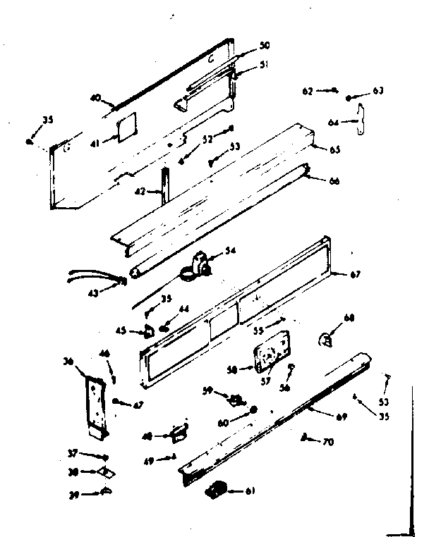 Kenmore 1037447061 backguard section diagram