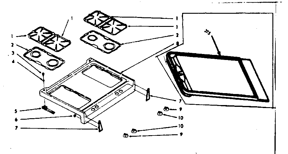 Kenmore 1037717000 main top section diagram
