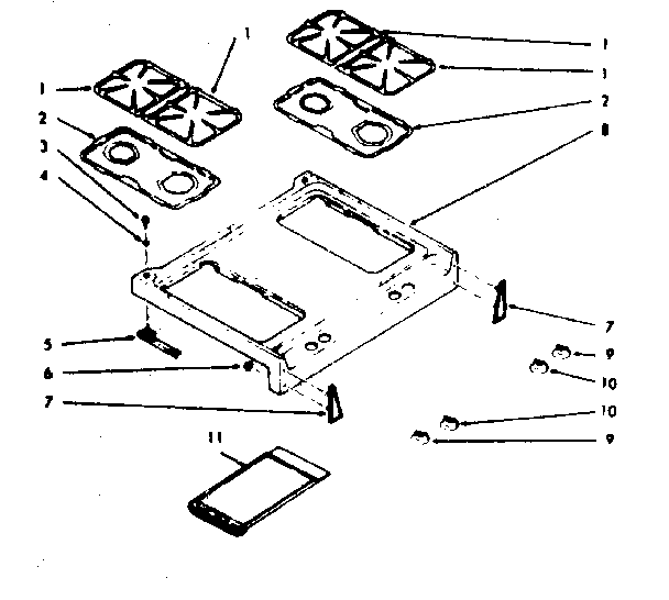 Kenmore 1037717041 main top section diagram