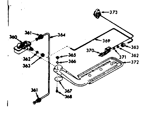 Kenmore 1037717041 upper oven burner section diagram