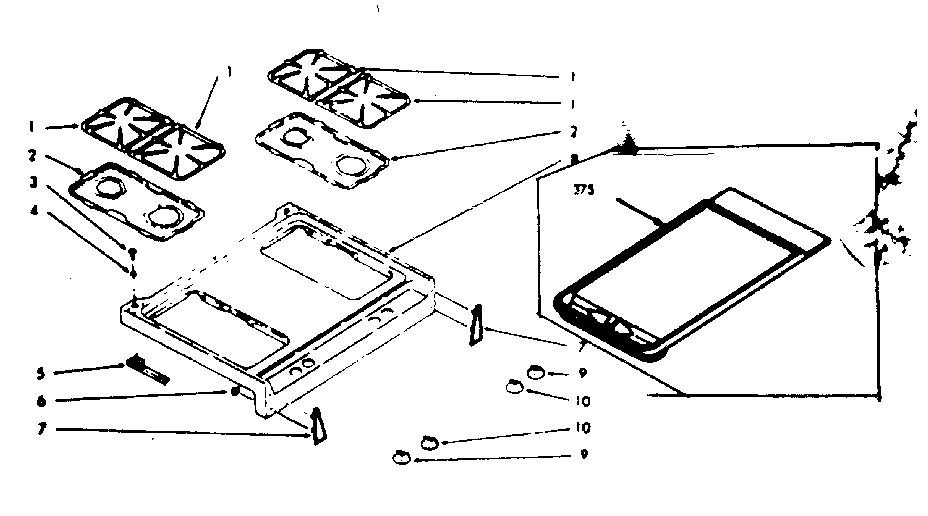 Kenmore 1037727020 main top section diagram