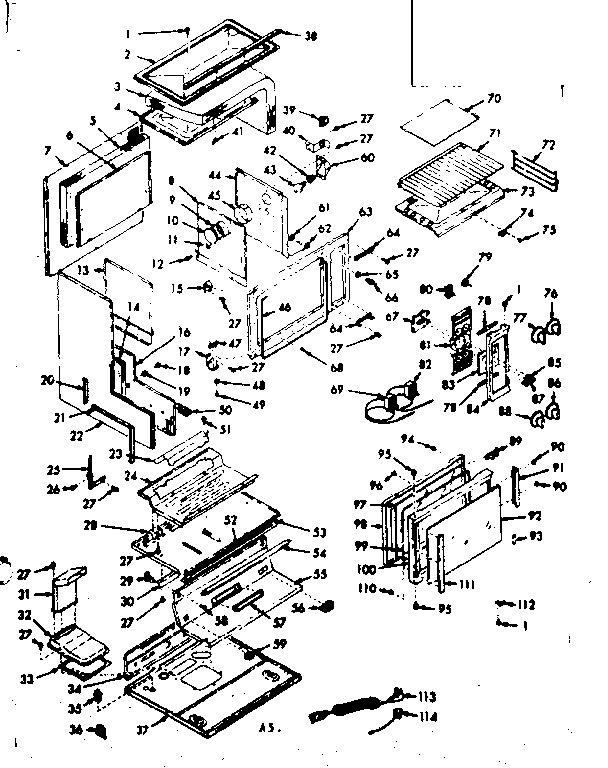 Kenmore 1037747040 upper body section diagram