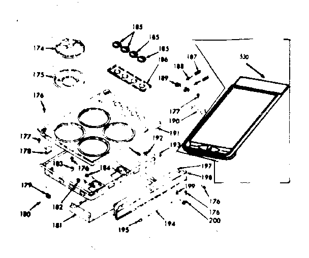 Kenmore 1037747040 main top section diagram