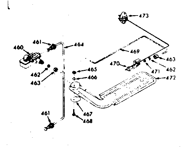 Kenmore 1037747040 upper oven burner section diagram