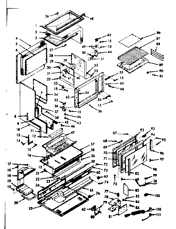 Kenmore 1037767000 upper body section diagram