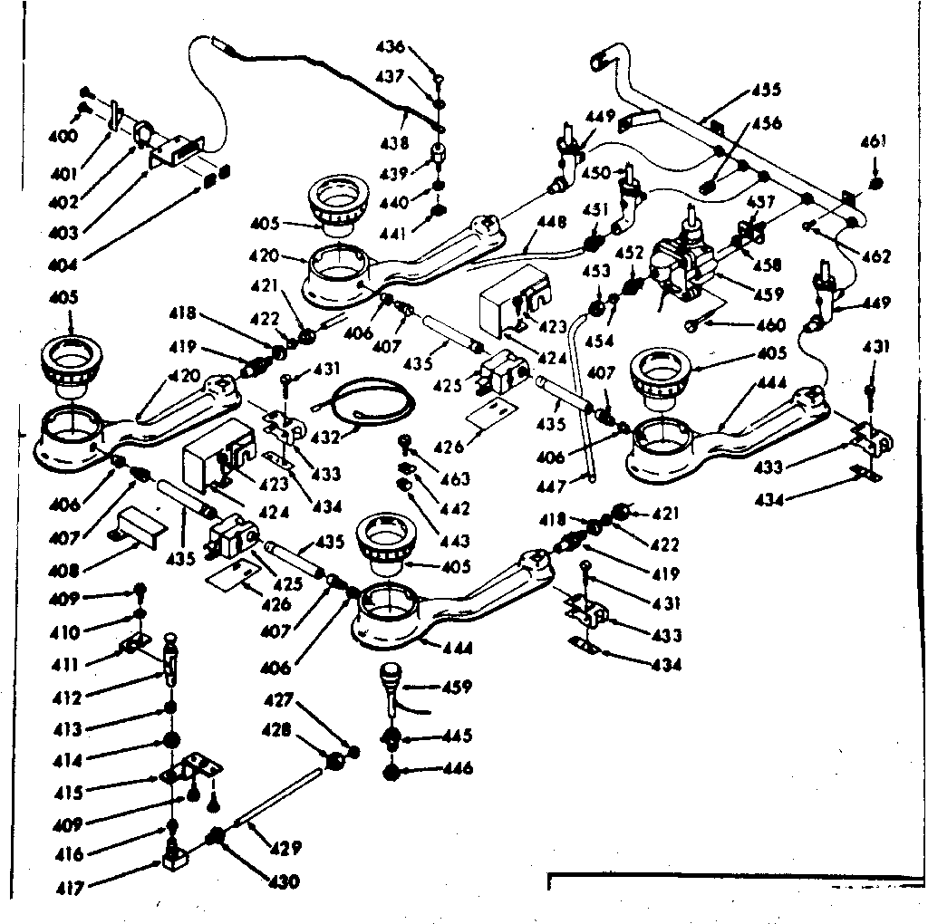 Kenmore 1037767000 surface unit burner section diagram