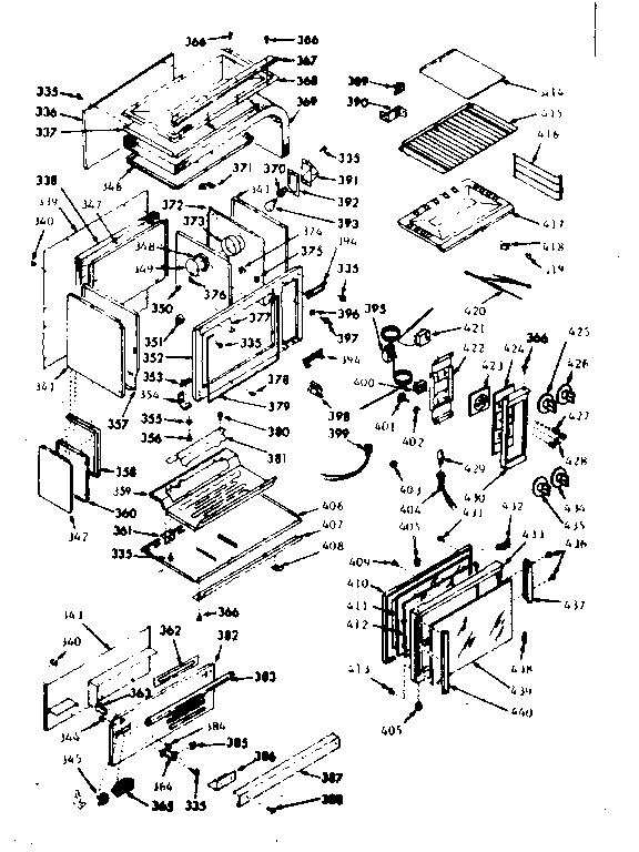 Kenmore 1037836801 upper body section diagram