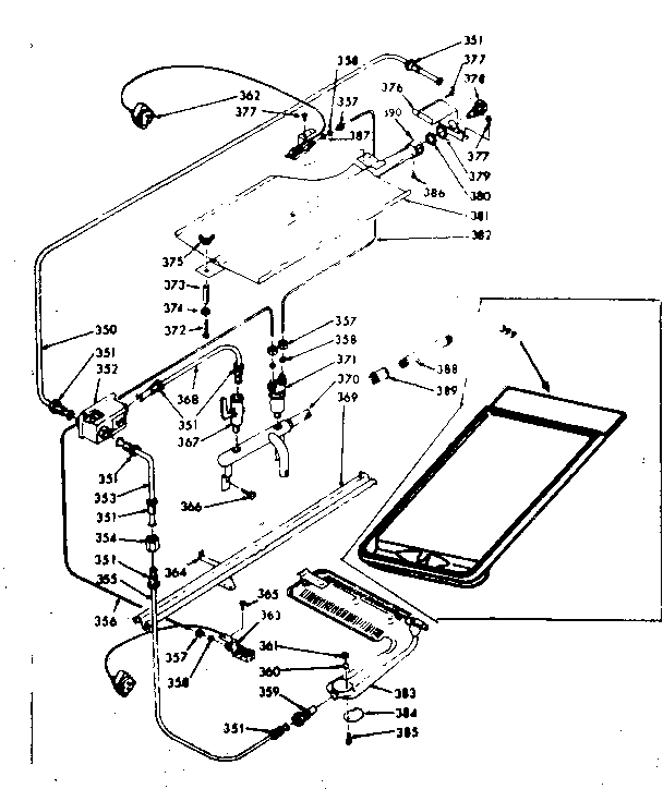 Kenmore 1037846900 upper & lower oven burner section diagram