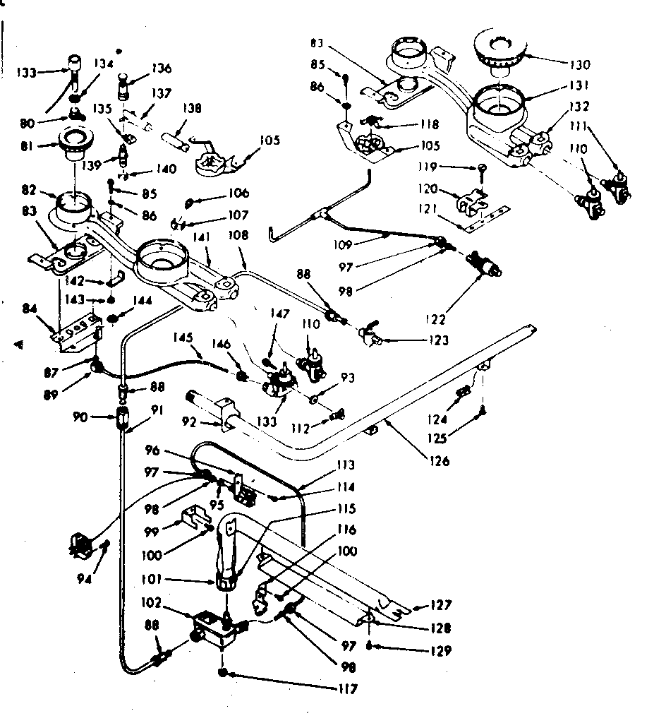 Kenmore 1037857060 burner section diagram