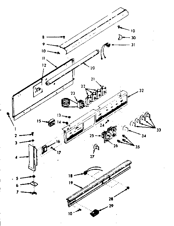Kenmore 1039147040 backguard section diagram