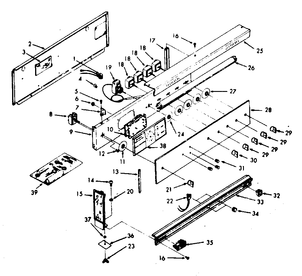 Kenmore 1039177020 backguard section diagram