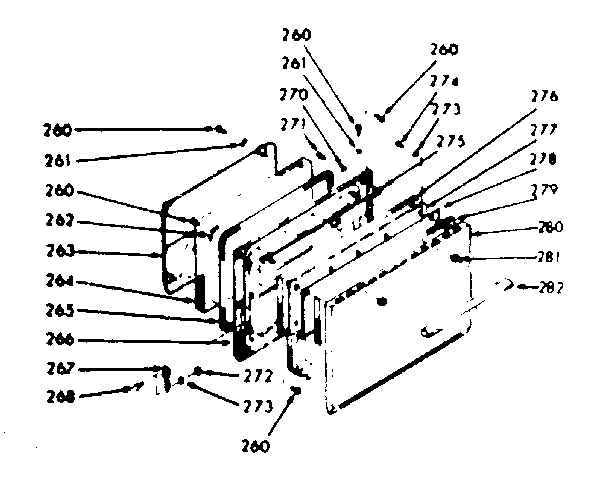 Kenmore 1039317040 oven door section diagram
