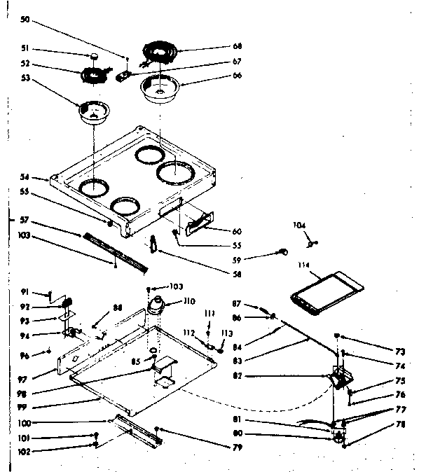 Kenmore 1039347000 main top section diagram