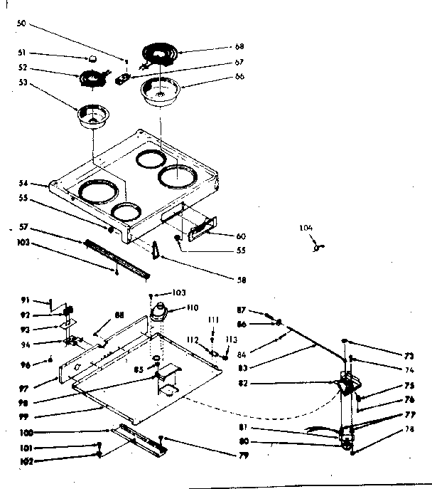 Kenmore 1039357000 main top section diagram