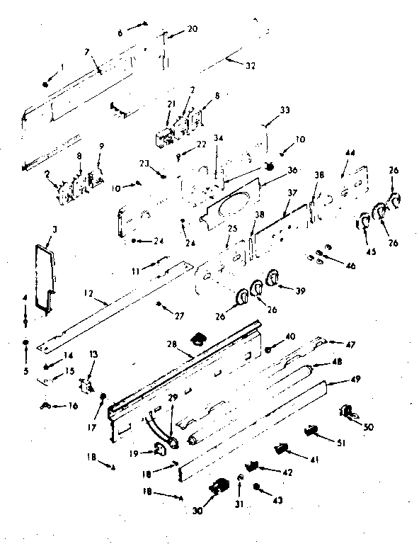 Kenmore 1039377020 backguard section diagram