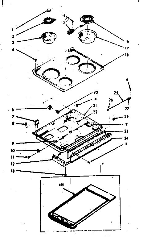 Kenmore 1039667020 main top section diagram