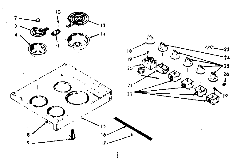 Kenmore 1039707000 main top section diagram