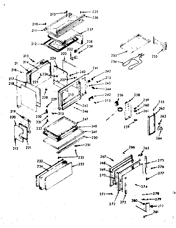 Kenmore 1039707000 upper oven section diagram