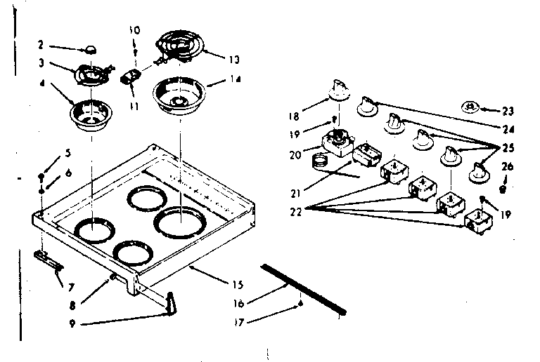 Kenmore 1039717000 main top section diagram