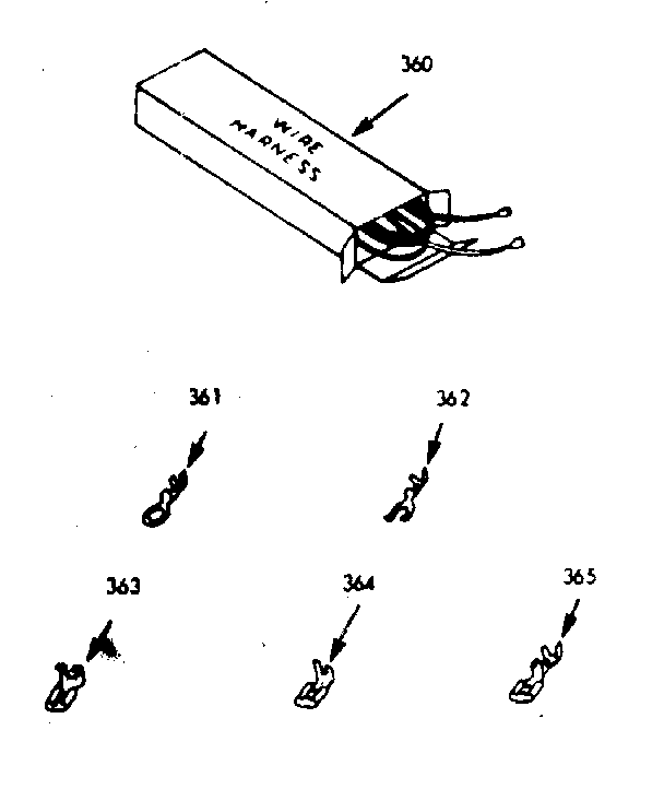 Kenmore 1039717000 wire harnesses and components diagram