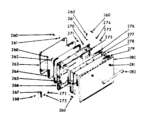 Kenmore 1039877000 oven door section diagram