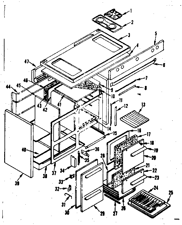 Kenmore 1197407000 body section diagram