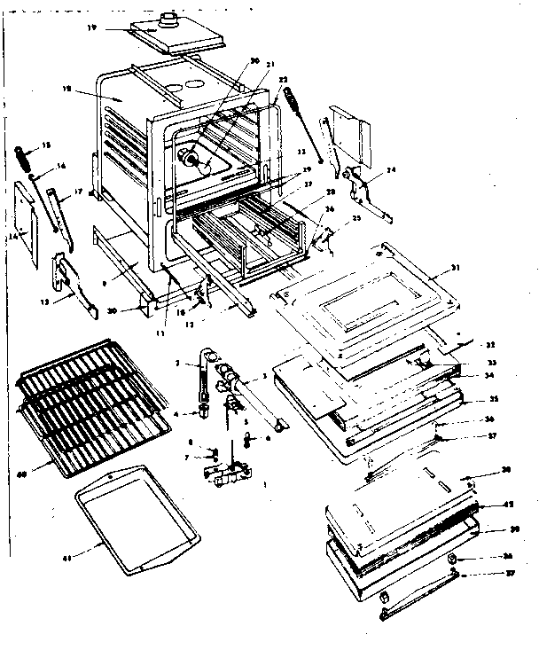Kenmore 1553546721 oven and broiler parts diagram