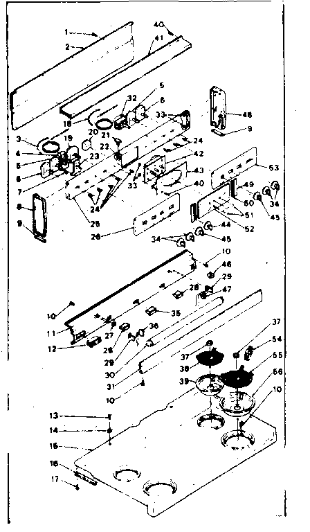 Kenmore 6289447040 backguard and cooktop assembly diagram