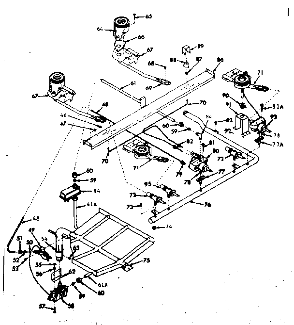 Kenmore 6477157041 burner section diagram