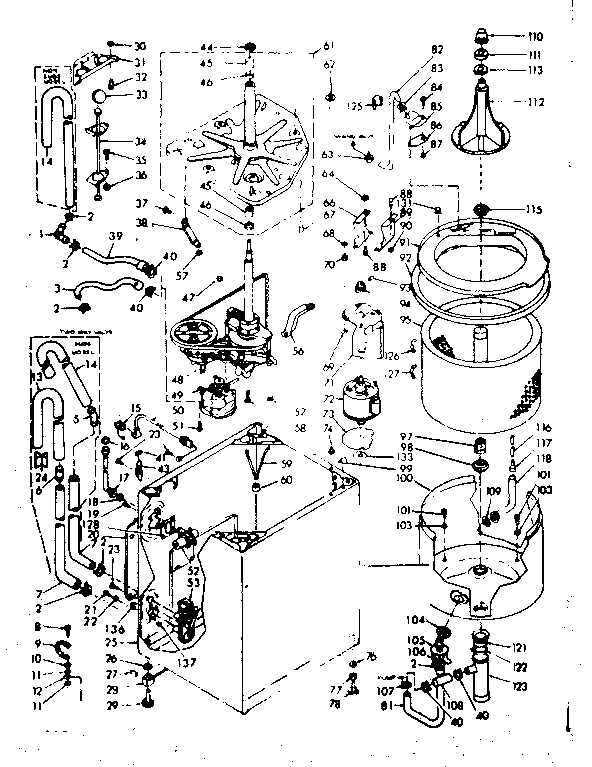Kenmore 1106904501 machine sub-assembly diagram