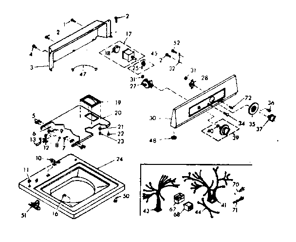 Kenmore 1106904501 top and console assembly diagram