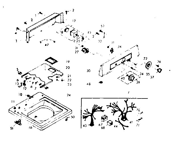 Kenmore 1106905504 top and console assembly diagram