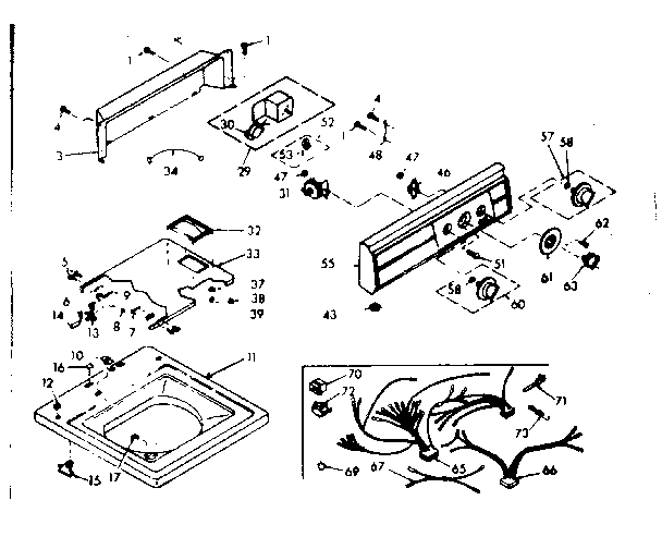 Kenmore 1106905602 top and console assembly diagram