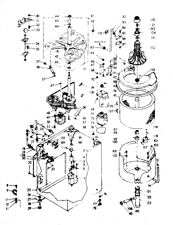 Kenmore 1106905702 machine sub-assembly diagram