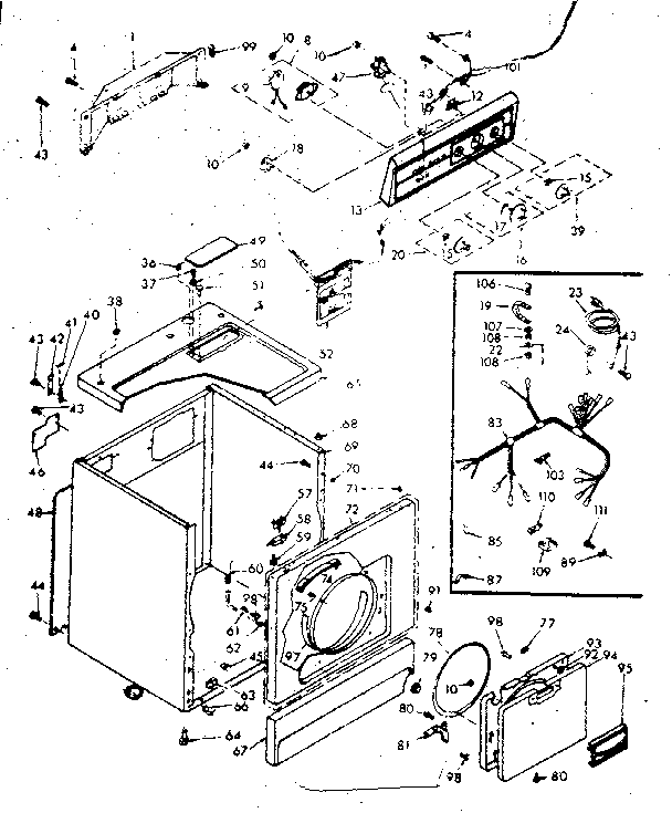 Kenmore 1106907600 machine sub-assembly diagram