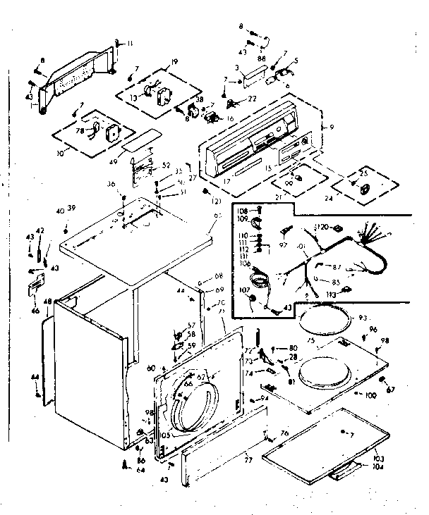 Kenmore 1106907702 machine sub-assembly diagram