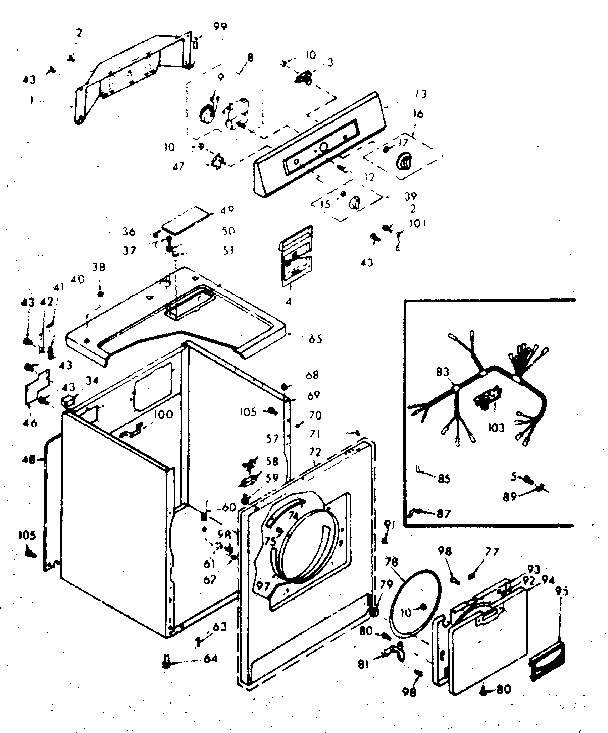 Kenmore 1106908502 machine sub-assembly diagram
