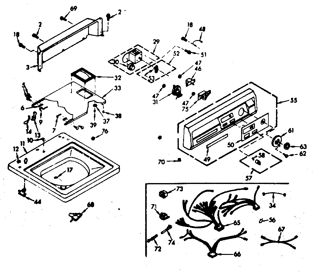 Kenmore 1106915700 top and console assembly diagram