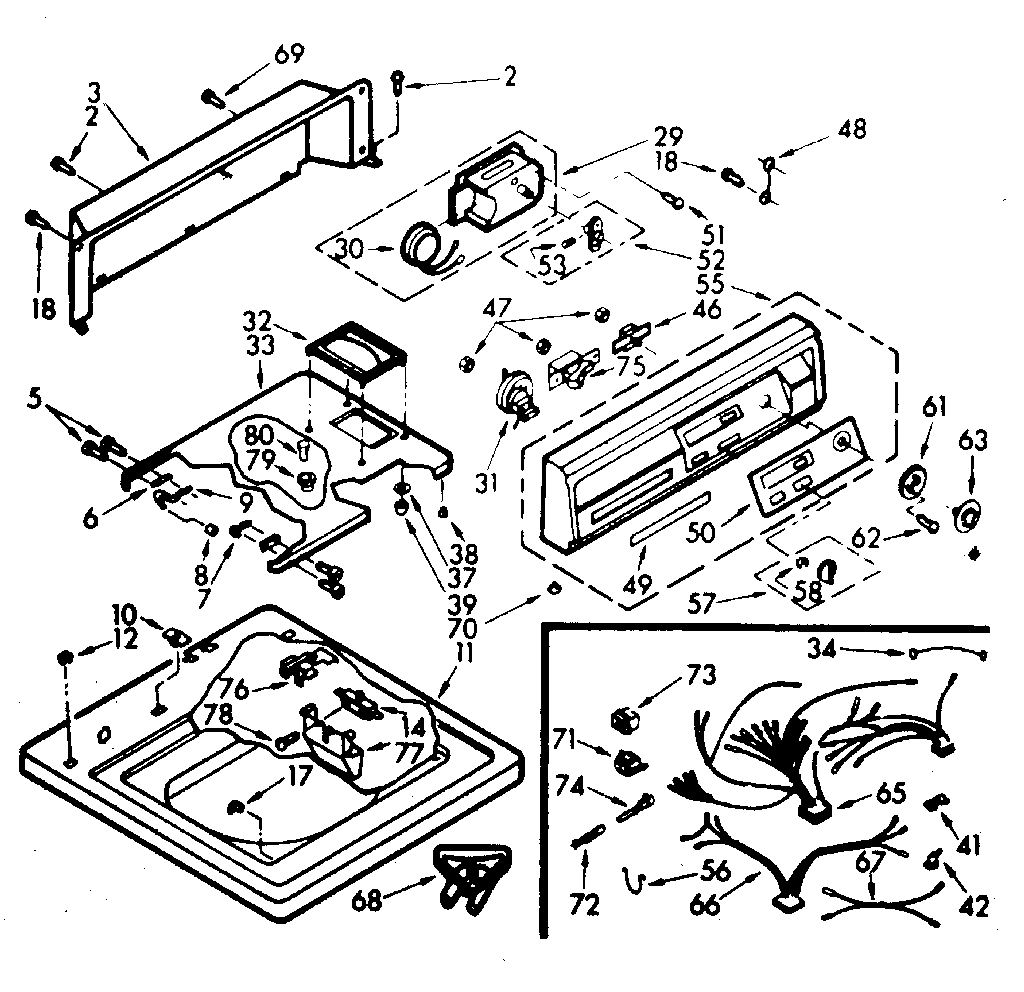 Kenmore 1106915756 top and console assembly diagram
