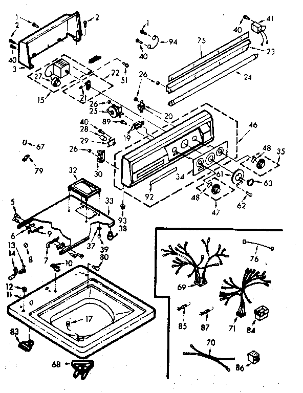 Kenmore 1106914800 top and console assembly diagram