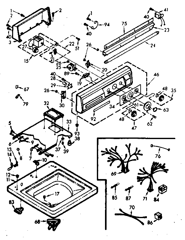 Kenmore 1106915803 top and console assembly diagram