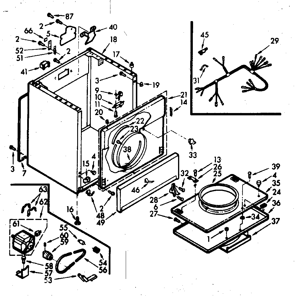 Kenmore 1106958711 cabinet assembly diagram