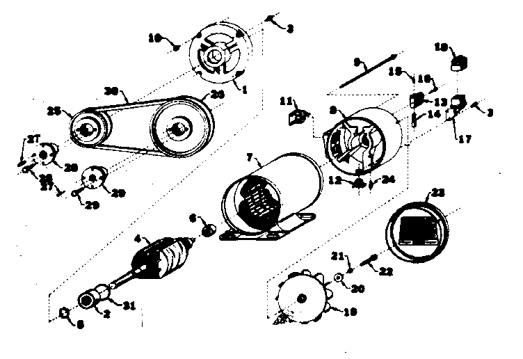 Craftsman 58032082 stator and pulley assembly diagram