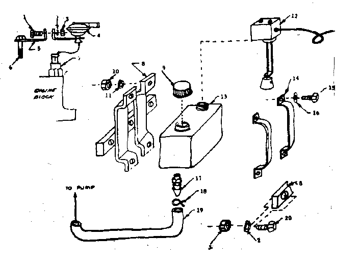 Craftsman 58032082 tank and bracket assembly diagram
