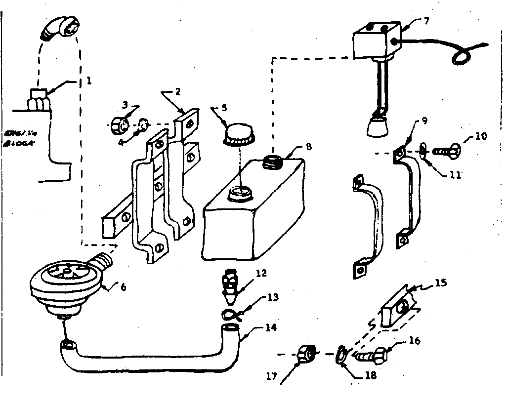 Craftsman 58057601 tank and pump assembly diagram