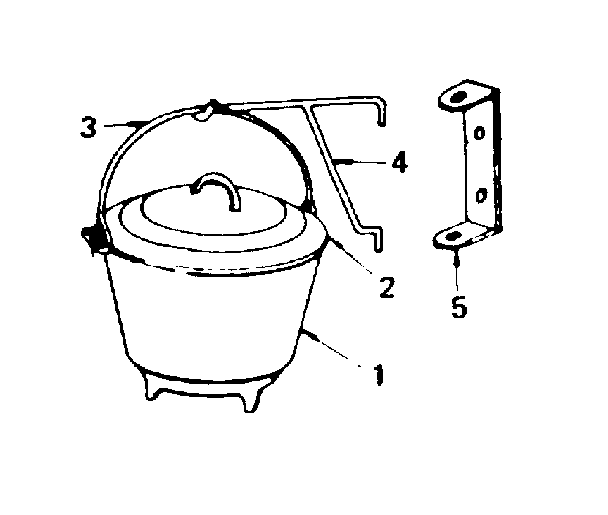 Kenmore 14384531 boston bean pot with crane hook - no. 42-84025 diagram
