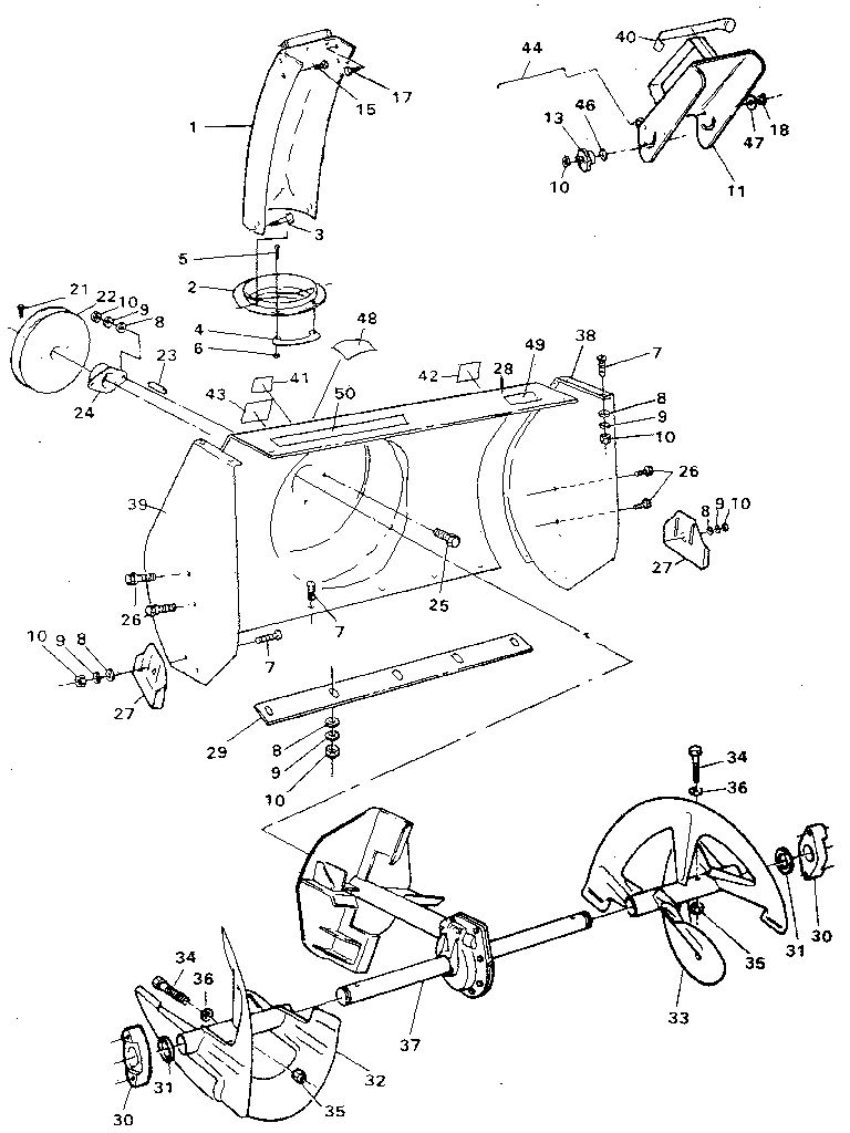 Craftsman 536886510 auger housing assembly diagram