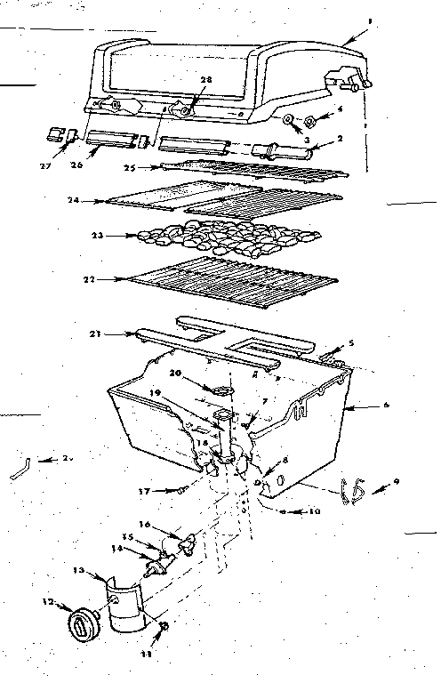 Kenmore 2582347631 grill and burner diagram