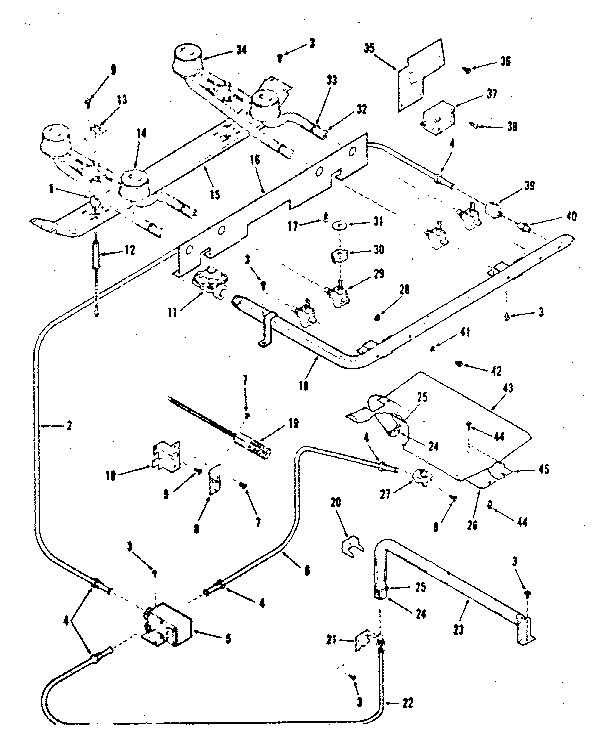 Kenmore 9117898311 burner section diagram
