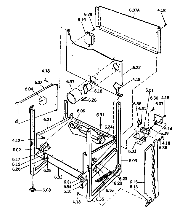 Kenmore 1189367160 frame, panels and insulation diagram